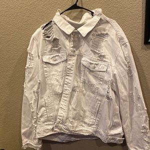Fashion nova white denim jacket